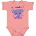 thumbnail image 3 of Inktastic Yara Grandpa Loves Me Purple Elephant Butterflies Boys or Girls Baby Bodysuit, 3 of 5