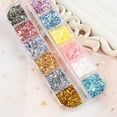thumbnail image 4 of UDIYO 12 Grids/Box Nail Foils Irregular Summer Effect Smooth Gold Silver DIY Manicure Flakes for Beauty, 4 of 7