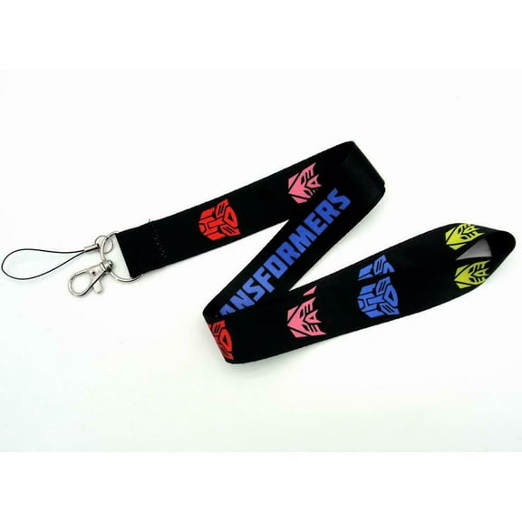 Anime Source Transformers Black Multicolor Character Lanyard Keychain ID Badge Holder