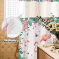 thumbnail image 3 of No Hook Shower Curtain, Pink Flamingo Shower Curtains for Bathroom with See Through Top Window, Tropical Botanical Summer Flower Rustic Waterproof & Washable Bath Curtain Narrow 54"x78", 3 of 9