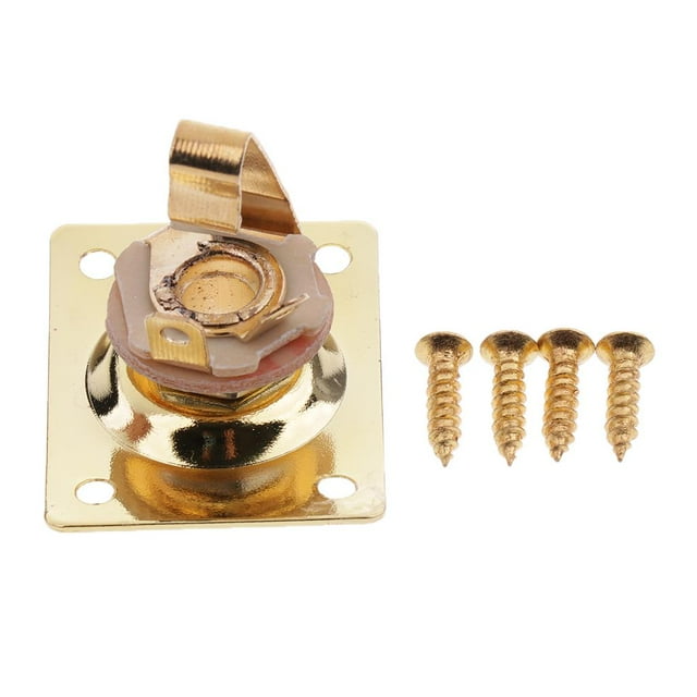 Conector de bajo de guitarra rectangular empotrada Baoblaze ST dorado