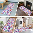 thumbnail image 5 of Colorful Flowers 2'x6' Runner Rugs for Hallway Kitchen Bedside Non Slip Washable, Spring Botanical Watercolor Floral Entryway Rug Runners with Rubber Backing, Long Carpet Runner for Laundry Room, 5 of 8