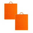thumbnail image 1 of 2PC Grill Pad Silicone Griddle Mat With Drip Pad Protective Kitchen Counter Silicone Mat For Cooking Griddle Spatula BBQ Mats Washable Grill BBQ Utensils Holder Utensils Mat For K Orange, 1 of 5