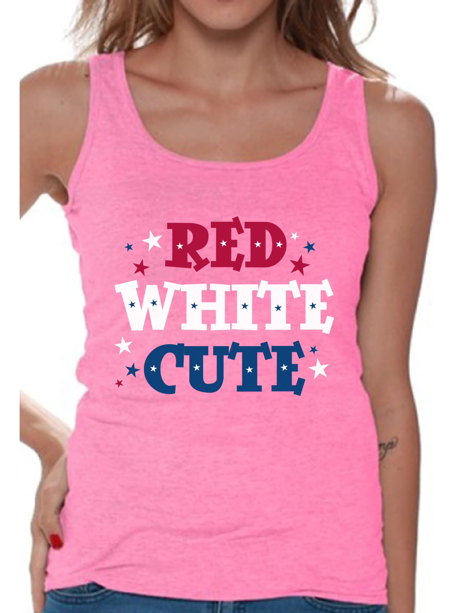 Awkward Styles Red White Cute Tank Tops for Women American Flag Tank