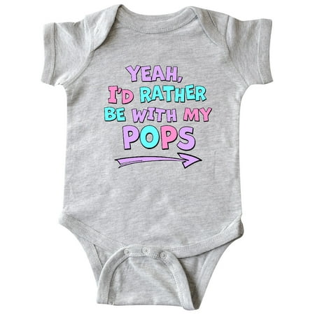 

Inktastic Yeah I d Rather be with My Pops in Pink Blue and Purple Gift Baby Boy or Baby Girl Bodysuit