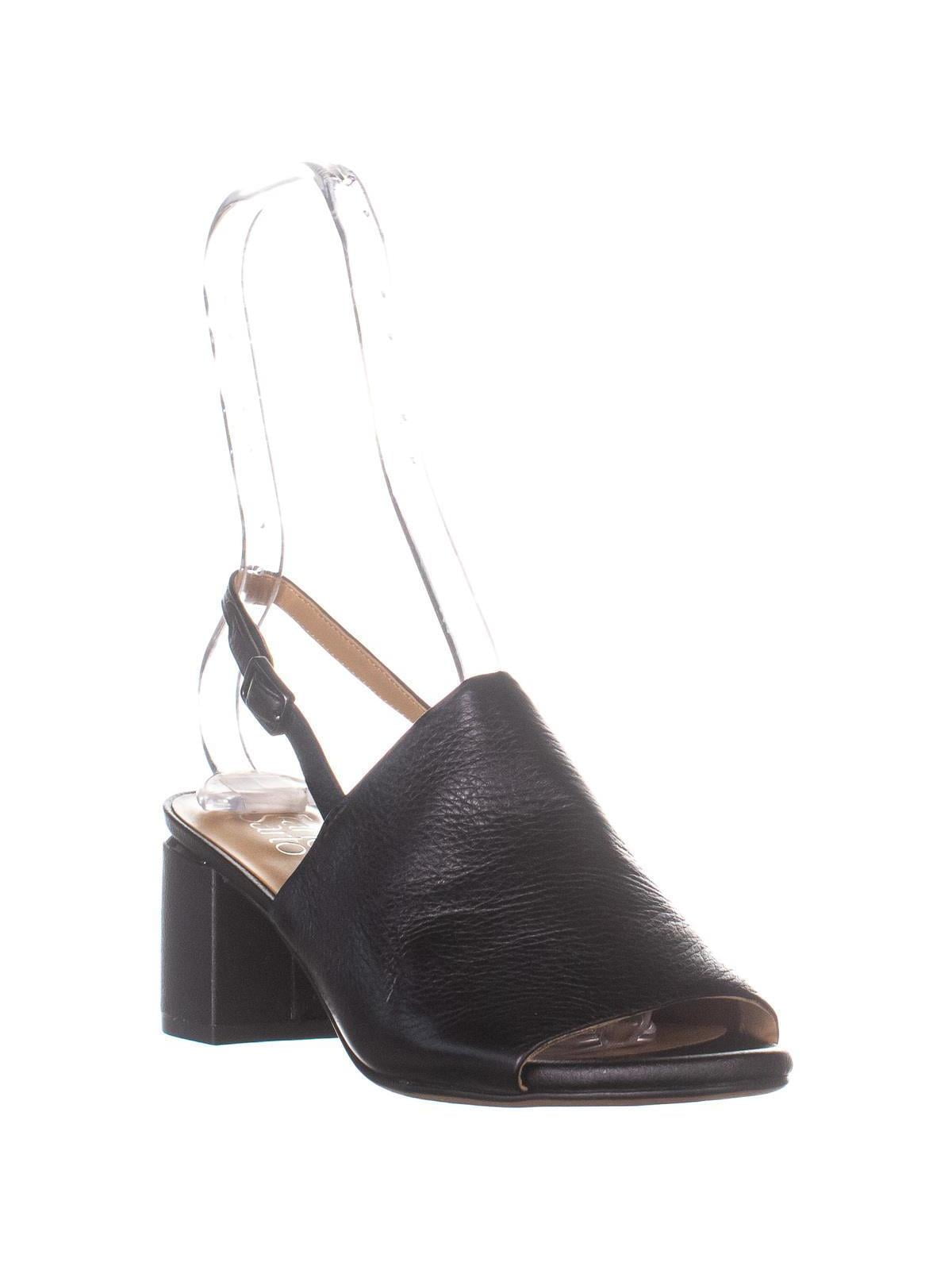 Womens Franco Sarto Marielle Slingback Sandals Black Leather 7.5
