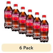 (6 pack) Coca-Cola Cherry Soda Pop Bottle, 20 fl oz