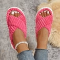 thumbnail image 6 of Mepaouo Platform Slippers for Women Corduroy Crossbands Open Toe Slides Indoor Outdoor House Bedroom Shoes, 6 of 9