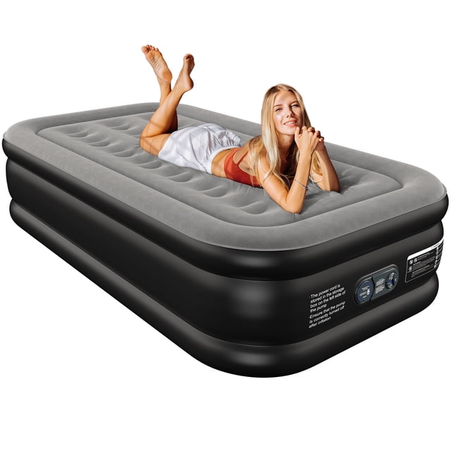 Colchón inflable Ezyrest Twin con bomba integrada, 16 cm, doble altura