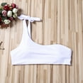thumbnail image 6 of Lnzyyephy Women Summer One Shoulder Bikini Top Solid Color Padded Push-up Bathing Suit Bra Lady Sexy Lace-up Backless Swimwear, 6 of 8