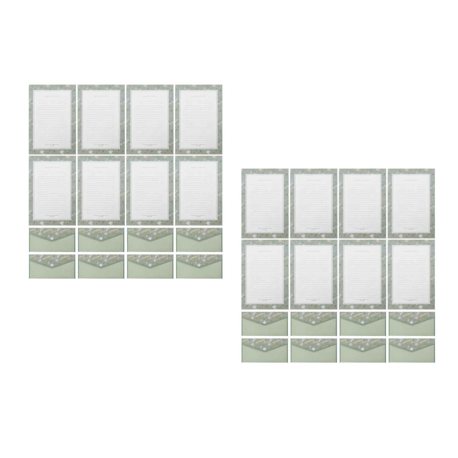 Raindrops 2 Sets Lined Stationery Writing Paper and Envelopes Set Vintage Floral Letter Writing Kit with Envelopes for Invitations and Notes