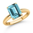 thumbnail image 3 of Gem Stone King 10K Yellow Gold Ice Blue Topaz Solitaire Engagement Ring for Women (2.65 Cttw, Octagon 9X7MM, Gemstone November Birthstone, Available in Size 5, 6, 7, 8, 9), 3 of 7