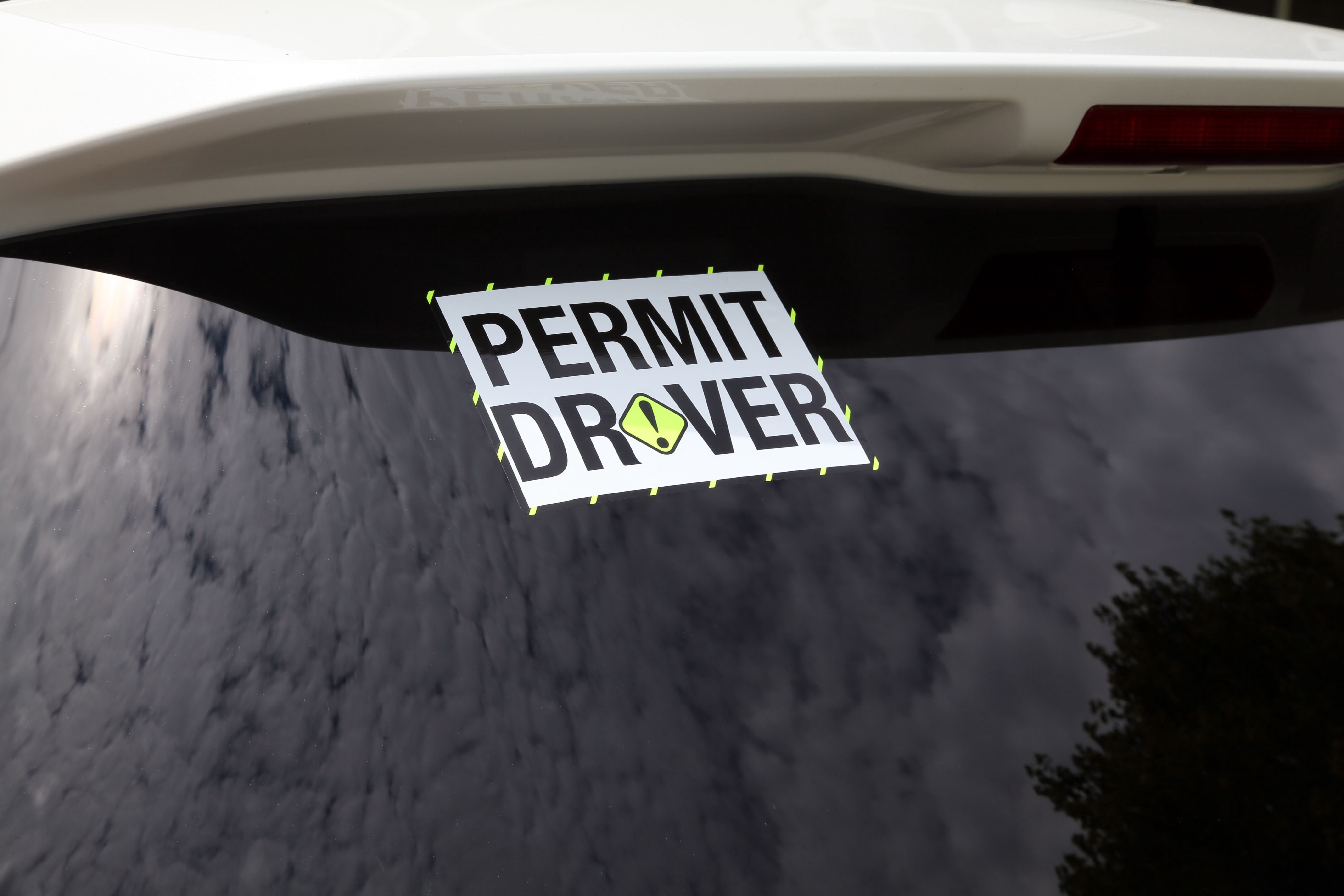 Sunburst Systems 5148 Permit Driver Decal, 8.5" x 5", Black & Yellow, Fit for All Vehicle Types