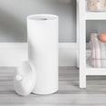 thumbnail image 3 of iDesign Toilet Paper Canister with Lid, Storage for 3 Rolls, 6.3'' x 15.5'', White, 3 of 5