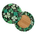 thumbnail image 2 of Renewold Round Stool Chair Covers 12"-14" Stretch Washable Stool Cushion Slipcover, 2 Count Breathable Bathroom Stool Chair Covers for St. Patrick's Day Decor, Green Clover Stripes Polka Dots, 2 of 6