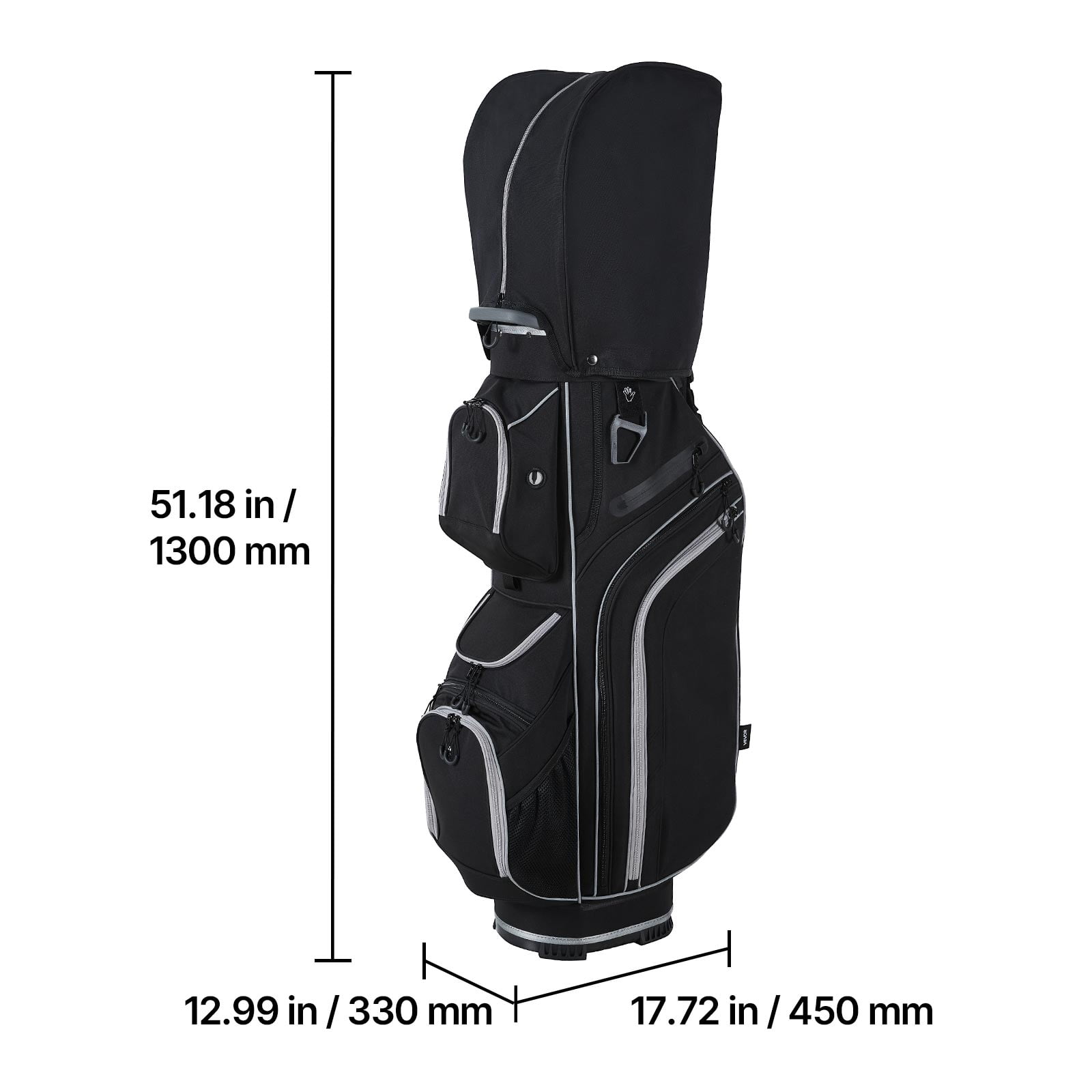 VEVOR Golf Cart Bag, 14 Way Top Divider Organizer, Golf Club Bag with Full-length Divider, Storage Pockets, Shoulder Strap, Rain Hood, Smooth Zippers, High-Strength 900D Polyester for Men & Women