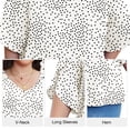 thumbnail image 3 of Asklazy Women's Fall Casual 3/4 Ruffled Sleeve Chiffon Blouse Tops for Women,US Size,2XL,White Dot, 3 of 7