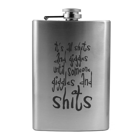 8oz It's All Giggles Flask L1 Fun Silly Novelty