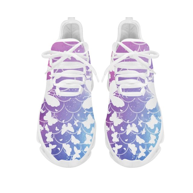Zapatos deportivos planos para mujer, con punta redonda, transpirables y resistentes a la suciedad, de diseño con diseño de mariposas, para primavera y otoño, calzado para exteriores.
