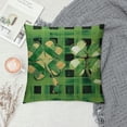 thumbnail image 2 of WERPE  St Patricks Day Clover Grey Buffalo Plaid Green Throw Pillow Cover,Polka Dot Shamrock Cushion Case Decoration for Sofa Couch, 2 of 5