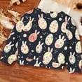 thumbnail image 3 of Girls Easter Sweatshirt Bunny Egg Print Long Sleeve Crewneck Pullover Multicolor Spring Tops for Kids 1-15 Years,Size 8-9 T, 3 of 6