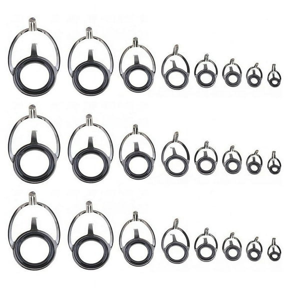 24 Pcs Fishing Rod Guide Oval Fishing Rod Eyes Guides Line Rings Pole Repair Kit Mixed Size Double Leg Rings