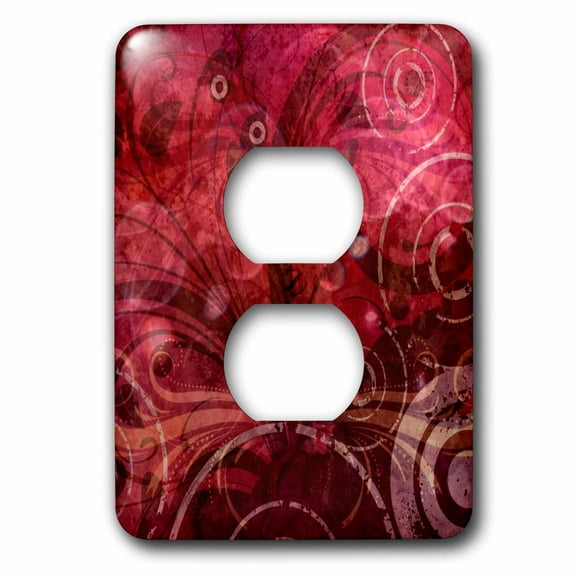 3dRose, Red tones wine tones and abstract patterns, 2 plug outlet cover