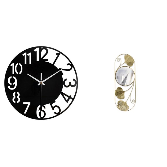 Reloj de pared grande,Reloj de pared acrílico silencioso de estilo moderno.,Reloj de pared grande de oficina,silencioso,fácil de leer y sencillo.,Espejo de pared,Espejo decorativo nórdico