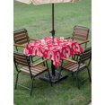thumbnail image 3 of Outdoor Tablecloth with Umbrella Hole and Zipper, Valentine's Day Square Table Cloth 60x60 Inch Waterproof Tablecloth, Red Rainbow Love Heart Polka Dots Spring Picnic Table Cover for Patio Camping, 3 of 7