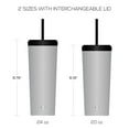 thumbnail image 5 of JoyJolt Vacuum Insulated Tumbler with Flip Lid and Straw - 24 oz - Grey, 5 of 6