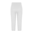 thumbnail image 5 of felwors Women's Capri Leggings Summer Floral Lace Trim Cropped High Waist Stretchy Soft Casual Yoga Workout Beach Tights Pants White for Size XXL, 5 of 8