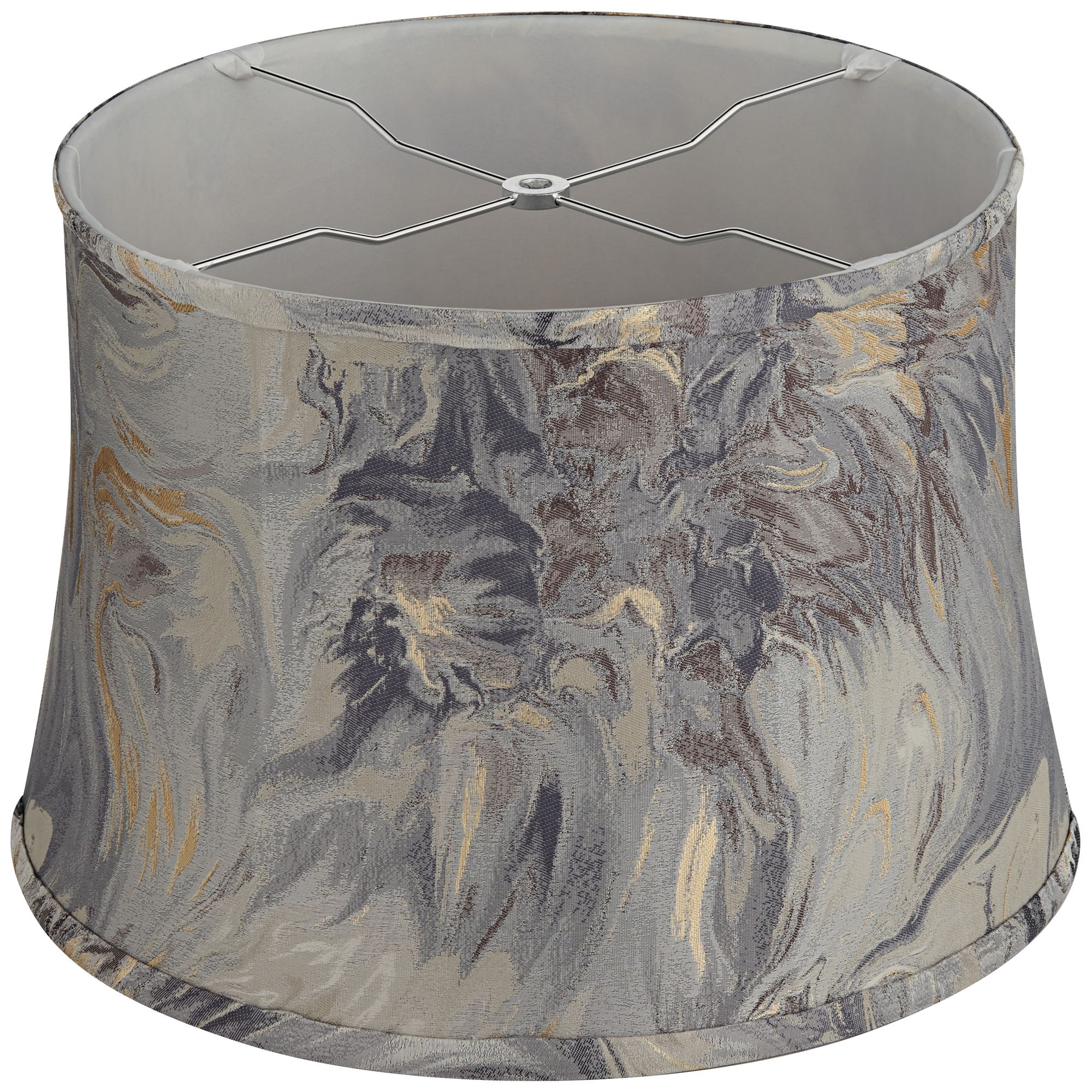 Springcrest 14" Top x 16" Bottom x 11" High x 11" Slant Print Lamp Shade Replacement Saba Cafe Drum Softback Washer Harp Finial