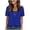 #0422-Blue, variant on Womens Colorblock Tops Twofer Inner Layer Short Sleeves Open Front Relaxed Fit Everyday Casual Blouses Tees Shirts Gift