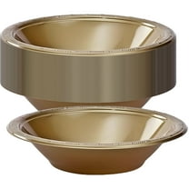 Gold Solid Color Premium Heavy Weight AFN1Plastic Soup Bowl (15 Oz.) 50 Count - Elegant & Durable, Perfect for Parties & Events