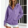 thumbnail image 4 of Asgosdo Hoodies for Women Long Sleeve Button Collar Drawstring Hooded Tops Loose Fit Sweatshirts Comfy Casual Winter Pullover, 4 of 6
