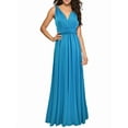 thumbnail image 3 of Women'S Multi-Wear Multi-Rope -Back Strap Dress Solid Color High Waist Sleeveless Maxi Dress Water Blue S, 3 of 7
