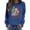 Blue, variant on Womens Tops Long Sleeve Shirts Cow Christmas Print Sweatshirts Festive Western Graphic Pullover Casual Soft Crewneck Fall Clothes for Women Tees Blouses Khaki L