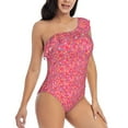 thumbnail image 3 of Goofa Colorful Sprinkles Donuts Pattern Women's One Piece Swimsuits Tummy Control Bathing Suits Asymmetric One Shoulder Swimwear-XX-Large, 3 of 6