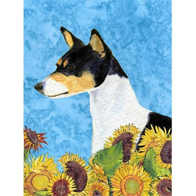 28 x 40 In. Basenji Flag Canvas, House Size