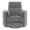 thumbnail image 4 of Benjara Sage 37" Manual Recliner with Swivel- Chenille Upholstery- Charcoal, 4 of 6