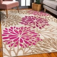 thumbnail image 3 of Flower Decorative Rug, Modern Dahlia Inspired Petals Blossom Abstract Garden Artwork Design Print, Quality Carpet for Bedroom Dorm and Living Room, 6 Sizes, Magenta and Beige, by Ambesonne, 3 of 4