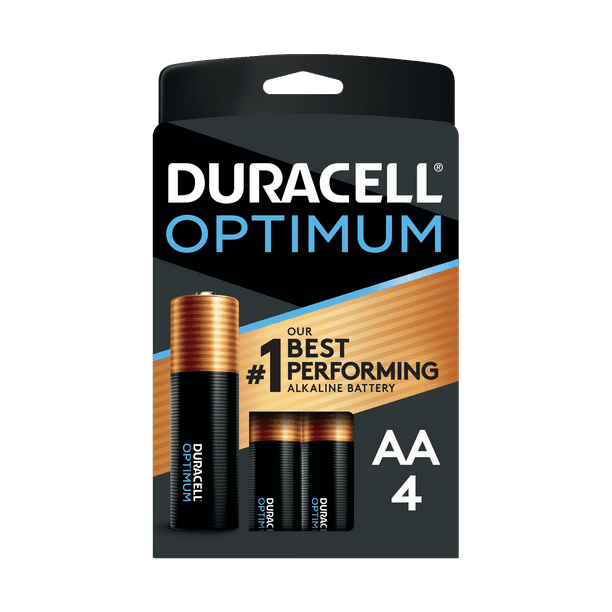 Duracell Optimum AA Battery, Double A Batteries with Resealable Package, 4 Pack
