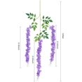 thumbnail image 5 of Sinhoon 12 Pack Artificial Wisteria Vine Ratta Fake Wisteria Hanging Garland Silk Long Hanging Bush Flowers String Home Party Wedding Decor (Purple), 5 of 6