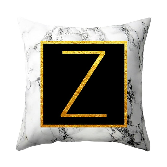 Amdohai Marbled Golden Letters Pillowcase Sofa Pillow Cushion Cover 45 * 45cm