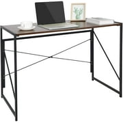 ZenStyle Folding Computer Writing Desk Wood Top Metal Frame Study Desk PC Laptop Table