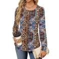 thumbnail image 2 of Fantaslook Pleated Blouses for Women Dressy Casual Long Sleeve Shirts Fall Tunic Tops, 2 of 9