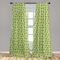 thumbnail image 4 of Ambesonne Tropical Curtains, Repetitive Avocado Plot, Pair of 28"x84", Burgundy and Pastel Yellow, 4 of 4