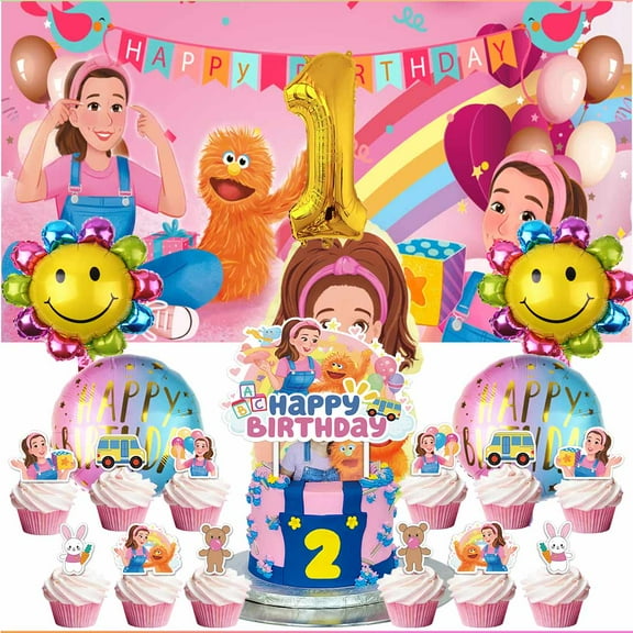 Ms Rachel Party Supplies Decor 1st Kit Balloons Birthday Cake Topper Banner Backdrop Decorations