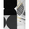 thumbnail image 3 of Cartissi 19x24 Black Modern Framed Museum Art Print Titled - Stripes and Circles II, 3 of 5