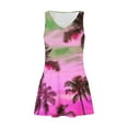thumbnail image 4 of MIUOWANP Women's Casual Dresses Short Sleeve V-neck Dress with Pockets Coconut Print Loose Casual Vacation Beach Dress Size L(8)Hot Pink, 4 of 5